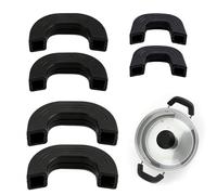 Kaiyzo 3 Paires de Poignées en Silicone, Couvre-Poignées Résistants à la Chaleur, Compatibles Avec Poêles, Woks, Plats, Protègent Les Mains, 3 Tailles, Noir