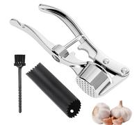 Kaiyzo Presse Ail Extra Large, Alliage d Aluminium 5 en 1 Presse et Hachoir Ail Manuel, Gaine d Épluchage Silicone et Brosse de Nettoyage Incluses, 16 x 5 cm, Multifonction