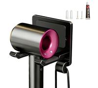 Kaiyzo Support Seche Cheveux sans Perçage, Porte Seche Cheveux Mural, Robuste et Durable en Aluminium Aérospatial, Support Anti-Perte pour Salle de Bain, Noir