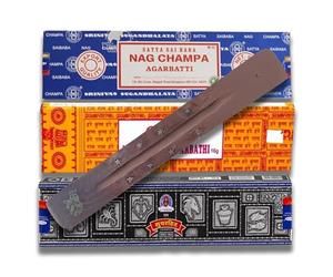 Kajal Agarbatti, Top 3 Goloka Satya Nag Champa avec différents parfums, bâtons d'encens Superhit, diverses variétés Populaires, avec Support, 16 g.