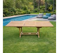 Kajang table de jardin rectangle en teck brut 10 places