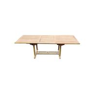 KAJANG - Table de jardin rectangulaire extensible en teck brut 10 personnes