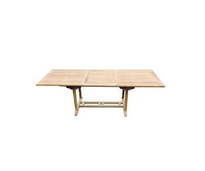 KAJANG - Table de jardin rectangulaire extensible en teck brut 10 personnes