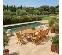 Kajang table ovale + 10 chaises