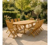 Kajang table ovale + 10 chaises