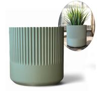 KAJAWIS Pot de Fleurs décoratif incassable de 14 cm en Olive | Léger et Durable | Cache-Pot | Moderne en PLA | Décoration intérieure