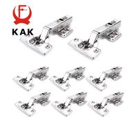 KAK 8 pièces charnières d'armoire en acier inoxydable fermeture douce charnière de porte hydraulique amortisseur tampon armoires de cuisine quincaillerie de meubles Insert Embed x 4