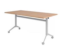 KALA 16 | Table pliante mobile | 160 cm | Argenté - Table de conférence 160 x 80 Noyer