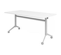 KALA 16 | Table pliante mobile | 160 cm | Argenté - Table de conférence Blanc 160 x 80