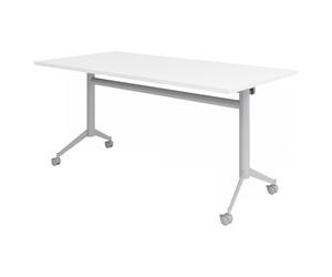 KALA 16 | Table pliante mobile | 160 cm | Argenté - Table de conférence Blanc 160 x 80