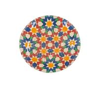 Kaladia Assiette à râper en céramique, pour le gingembre, le parmesan, etc., multicolore avec étoiles, diamètre : 12 cm, fabriquée à la main et peinte à la main, fabriquée en Espagne