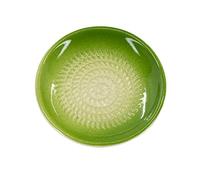 Kaladia Assiette à râper en céramique unie, pour le gingembre, le parmesan,etc., en vert, diamètre : 12 cm, fabriquée à la main et peinte à la main, fabriquée en Espagne