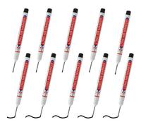 Kalanka-10 Pièces 20mm Stylos À Pointe Longue Résistants À L'eau, Stylo Chantier, Marqueurs De Trou Profond Noirs, Stylo Marqueur Charpentier, Adaptés Pour Le Marquage Sur Métal, Bois Et Verre
