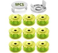 KALANKA-11 Paquet Modèle Actualisé Bobine Fil Coupe Bordure Convient pour Ryobi One +18v,24v,40v Coupe Bordures,Ø2.0mm et 3.4m Longueur AC14RL3A Remplacements Coupe Bordure(9 Bobine,2 Couvercle)