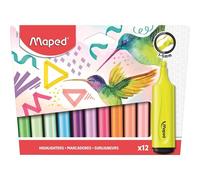 Kalanka-- 12 Surligneurs Fluo¿Peps Classic Aux Couleurs Éclatantes - Surligneurs Longue Durée Pour Usage Scolaire Et Professionnel - Pack De 12 Couleurs Fluo Et Pastel