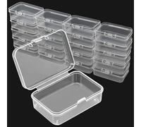 Kalanka-21 Pcs Petite Boite Rangement Plastique, Petite Boite Réutilisable Avec Couvercle, Pour Pilules, Les Perles, Les Bouchons D'oreille Et D'autres Petits Objets (6.4 X 4.5 X 2 Cm)