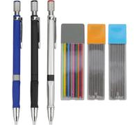 Kalanka-3 Pièces Crayons Mécaniques Porte Mines 2,0 Mm Avec 2 Étuis Recharges Noir Et 1 Étuis Recharges De Couleur, 2b Crayon Criterium De Dessin Pour Croquis D'art, Écriture, Marqueur