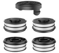 KALANKA-4 Bobine Fil Coupe Bordure Compatible avec Einhell 3405685,Bobine de Rechange Convient pour Einhell GC-ET 4530 Aldi Gardenline GLR GLT,Ø2mm-10m,avec Capuchon TLE-02-1(4 Bobine+1 Couvercle)