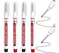 Kalanka-4 Pcs Marqueurs De Trou Profond, Stylos Marqueur Charpentier À Pointe Fine De 20mm, Marqueur Chantier, Feutres Permanents Indélébiles Pour Marquages Difficiles D'accès, Ensemble De 2 Noirs 2