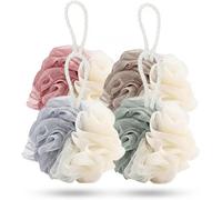Kalanka-4 Pièces Fleur De Douche, 60g De Grosse Éponge De Douche, Maille Fleurs De Douche Exfoliantes, Mesh Loofah Sponges, Nettoie Les Pores En Profondeur Et Produit Une Mousse Riche (4 Couleurs)