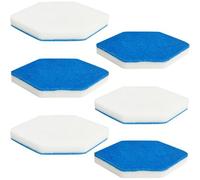 Kalanka-6 Pack Recharges De Balais De Bain Et De Baignoire, Forme Hexagonale, Compatibles Avec L'éponge Multi-Surfaces Vileda Bath Magic, Pour Le Nettoyage De La Salle De Bain (Bleu Et Blanc)