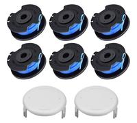KALANKA-6 Pièces Bobine de Fil Convient pour Ryobi AC14RL3A,Rechange Coupe Bordure pour Ryobi One+ 18V 24V 40V,Ø1,65mm 3,4m Longueur,AC14HCA Couvercle(6 Bobine+2 Couvercle)
