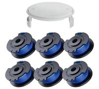 KALANKA-6 PièCes Bobines Pour Fil Coupe Bordure Parkside, Avec Couvercle, Fil Nylon AméLioré, Anti-DéChirure, PièCe De Rechange Universelle Pour Tondeuses à Gazon