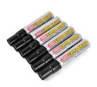 Kalanka-6 Pièces Marqueurs Permanents Noirs, Pointe Biseautée Jumbo Extra Large, Marqueurs Pour Marquage Durable, Sèche Vite, Résiste À L¿Eau Pour Carton, Bois, Métal, Plastique, Verre