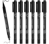 Kalanka-6 Stylos Noir A Pointe Fine, Marqueur Noir Indélébile Marqueurs Permanent Feutres Dessin Feutre Double Pointe Noire Professionnel Artist Pen Pour Dessiner Et Esquisser D'illustration Signatur