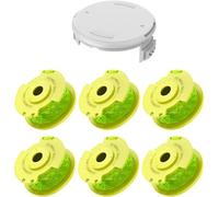 KALANKA-7 Pack Bobine Fil Coupe Bordure remplacements pour Ryobi One + AC14RL3A 18v 24v 40v Coupe Bordures, Bobine Ø 2mm, Longueur 3,3m (6 Fil Coupe Bordure,1 Couvercle)