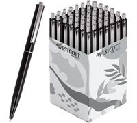 Kalanka-Alltime Lot De 50 Stylos À Bille Rétractables Avec Encre Noire - Largeur De Trait M Avec Recharge Standard X20 - Résistant Aux Documents Iso 12757-2 - Clip Métallique Robuste - E-737470 00