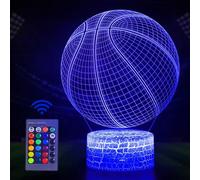 Kalanka-Basketball Veilleuse Enfant, 3d Lampe Dambiance Tactile À Illusion Doptique Led Avec Télécommande, Basket Cadeau Pour Enfants Garçon Filles, 16 Couleurs Accessoire Cadeaux De Noël Décoration
