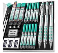 Kalanka-Blocky Gear 2mm Porte Mine En Coffret, 3 Pièces Criterium En Métal Avec 13 Mines De 2mm (Hb 2b 2h 4b 4h 6b & Couleurs), Gommes Pour Menuisier, Écriture, Dessin, Ébénisterie