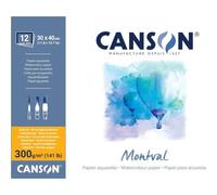 Kalanka-Canson Montval - Bloc 12 Feuilles Papier Aquarelle - Grain Fin - 30 X 40 Cm - 300g/M²