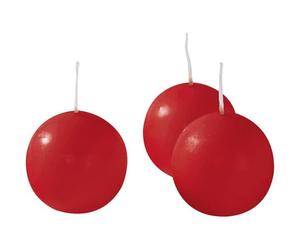 KALANKA-Cereria di Giorgio Risthò Lot de 20 Bougies sphériques flottantes, en Cire, Rouges, 3 x 3 x 3 cm