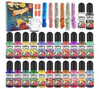 Kalanka-Colorant Resine Epoxy Ab- 24 Couleurs - Peinture Époxy Liquide Hautement Concentrée Pour La Fabrication De Bijoux - Pour La Peinture, L'artisanat - 6ml Chacun, Paillettes Bonus