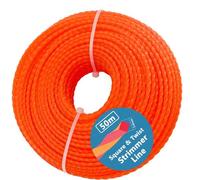 KALANKA-Cordon de débroussailleuse carré torsadé, 3,0 mm x 50 m Fil de Coupe en Nylon Robuste, Fil de Coupe-Herbe Robuste, 0,12 po x 164 pi