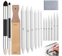 Kalanka-Estompeur Dessin, 16 Fournitures De Dessin, Stylos Éponge À Double Pointe Pour Palette D'artiste, Stylos Gomme, Fournitures Artistiques Pour Le Dessin Et L'esquisse