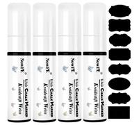 Kalanka-Feutre Craie Blanc, Marqueurs Craie 15mm, Effacable Avec Chiffon Humide Ou Sec, Grande Pointe Pour Tableau Noir, Mur, Fenêtre & Verre, Pack De 4 Pièce Stylos Liquide + 16 Etiquettes De Tablea