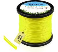 KALANKA-Fil de Coupe Nylon Rond 2,4mm/100M Bobine de Tondeuse Trimmer Line de Rechange pour Jardin de Mauvaises Herbes Fil pour débroussailleuse, Jaune