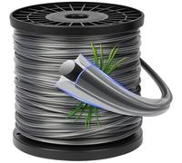 KALANKA-Fil de Débroussailleuse, Fil de Coupe Étoile 2,4mm/100m, Corde Robuste de Rechange en Nylon pour Débroussailleuse, Coupe Herbes Hautes, Jardin de Mauvaises Herbes, Végétation Dense Gris