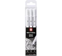 Kalanka-Gelly Roll Basic Blanc Stylo Encre Gel Set Of 3, Tailles Variées Stylos Opaques Pour La Décoration, Le Lettering Et Le Diy