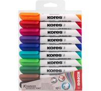 Kalanka-- K-Marker Xw2 : Marqueurs De Couleur Pour Tableau Blanc Avec Pointe Biseautée, Effaçable À Sec Et Encre À Faible Odeur, Fournitures Scolaires Et De Bureau, Lot De 10 Couleurs Assorties