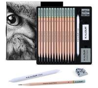 Kalanka-Lot De 18 Crayons À Croquis Professionnels ¿ Comprend Des Crayons De 5h À 12b, Une Gomme En Vinyle, Une Gomme Pétrie, Un Taille-Crayon Et Une Souche De Mélange De Papier ¿ Idéal Pour Les