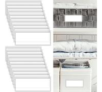 Kalanka-Lot De 30 Porte-Étiquettes Autocollantes Carte D'index Vierge 7,6 X 3,3 Cm Bacs De Rangement Transparents Avec Inserts Pour Étagère, Boîte Aux Lettres, Classeurs