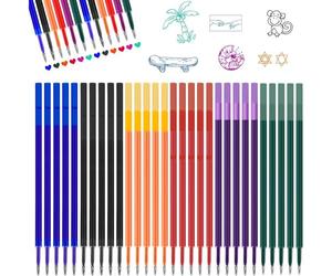 Kalanka-Lot De 30 Recharges De Rechange Effaçables, Compatibles Avec Legami, Pointe 0,7 Mm, Hauteur 13 Cm, Bleu, Noir, Rouge, Vert, Violet, Orange - Recharge De Stylo Gel Effaçable, Recharges Pour St