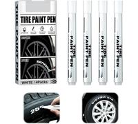 Kalanka-Lot De 4 Marqueur Blanc Indelebile,14.5cm Stylo Pneu Blanc,Pneu Peinture Stylo Imperméable,Feutre Pneu,Marqueur Acrylique,Stylo Peinture Pneu Pour Vélo Moto,Marqueur De Pneu,Pierre,Bois,Verre