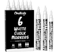 Kalanka-Lot De 6 Marqueurs À Craie Liquide Effaçables À Sec Pour Tableau Noir, Tableau Noir, Fenêtre, Bistro, Vitre De Voiture, Panneaux, 1 Mm, 3 Mm Et 6 Mm