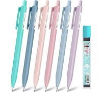Kalanka-Lot De 6 Porte-Mine, 6pcs Macarons Crayon Mécanique 0,7mm, Porte Mines Set Remplaçable Avec Recharge De Plomb Hb Pour Enfant Étudiant Dessin Esquisse Architecture Écriture