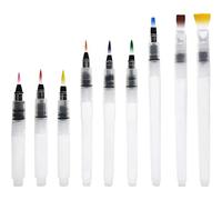 Kalanka-Lot De 9 Pinceaux Aquarelle, Stylos De Couleur Rechargeables, Pinceaux À Eau, Kit De Peinture Aquarelle De Voyage Pour Enfants